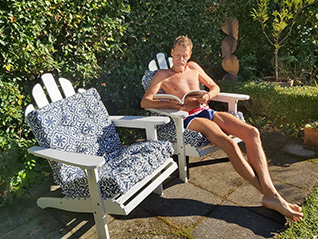 Relaxing reading a book at Guysers